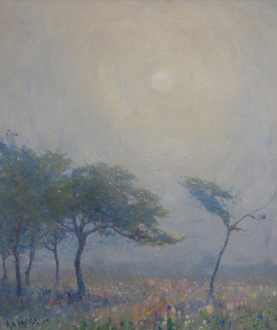 Arthur Bowen Davies, Sunrise Over Meadow, 1920, Pastel on Paper, H 19.25&quot; x W 16.25&quot;, Signed and Dated Lower Left &ndash; &ldquo;A. B. Davies 1920&rdquo;
