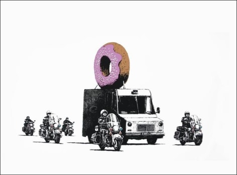 Banksy (born 1974) Donuts - Strawberry  2009 Screenprint H 22&quot; x W 30&quot; Signed Lower Left Price Upon Request