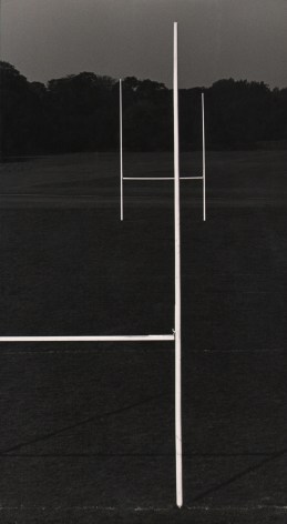 12. Michael O'Cleary, Winner, c. 1955&ndash;1961. Dark landscape with the frame divided by white goal posts.