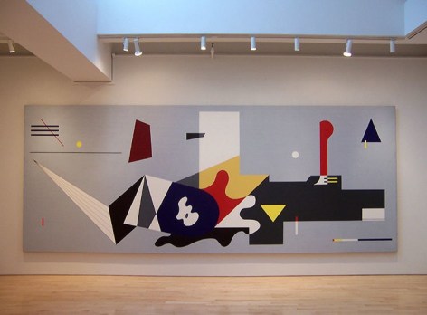 Installation view of the &quot;WPA Mural, Williamsburg Houses Brooklyn,&quot; 1936-1980, liquitex on canvas, 6&#039;10&quot; x 17&#039;
