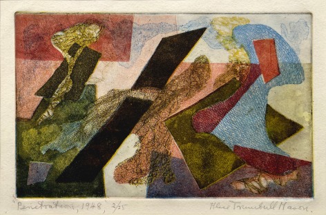 Penetration, 1947 - 1948, etching with aquatint on paper, 5 x 7 3/4 in. (image size),&nbsp;9 1/2 x 11 1/4 in. (sheet size), Edition 2/25, titled, dated and editioned l.l., signed l.r.