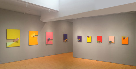 From Right to Left:, Hester, 2008, Acrylic on non-woven acrylic fiber on wood with plexiglass, 17 x 14 x 3 in