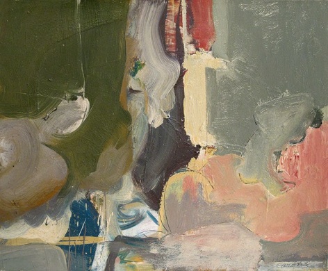 Untitled, 1955, oil on paper mounted on panel, 18 x 22 in.