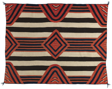 Chief&#039;s Blanket, Navajo, Arizona or New Mexico, c. 1880, wool, natural and synthetic dyes, width 69 in., Courtesy Donald Ellis Gallery