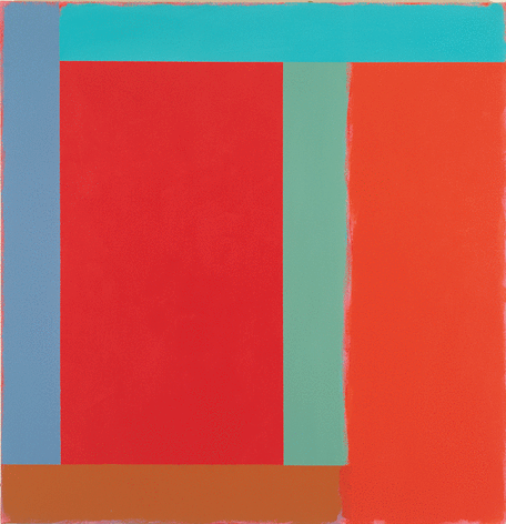 German Town Red, 1984, acrylic on canvas, 62 x 60 1/8 in.
