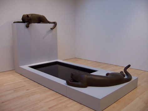 Cougar Pond, 2005, bronze, wood, water, 76 x 72 x 137 in.