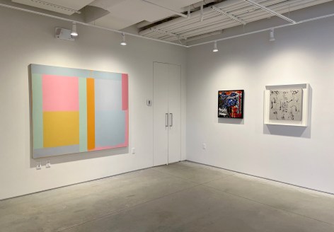 Installation shot of the exhibition featuring works by DOUG OHLSON, ALFONSO OSSORIO, and JACKSON POLLOCK