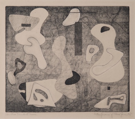 Interference of Closed Forms, 1945, softground etching and aquatint on paper, 11 1/4 x 13 1/4 in. (image size), Edition 1/20, signed and numbered l.l., titled and dated l.r.