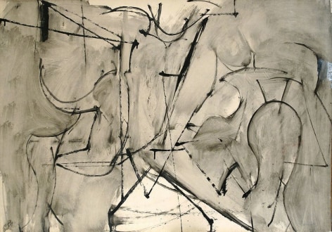 Untitled, 1958, oil on paper mounted on panel, 28 x 39 1/2 in.