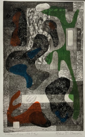 Intransitive, 1949, etching with aquatint on paper, 15 5/8 x 9 5/8 in. (image size), 20 1/8 x 13 1/2 in. (paper size), Edition 8/25, titled, dated and editioned l.l., signed l.r.
