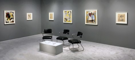 Installation of Washburn Gallery Booth at ADAA Art Fair of Alice Trumbull Mason's Paintings and Works on Paper