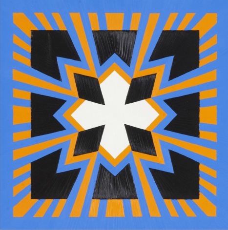 Jack Youngerman, &quot;Orangeblue, 2014, oil on Baltic birch plywood, 30 x 30 in.