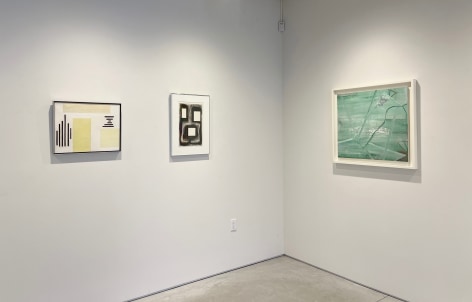 Installation shot of the exhibition featuring works by ALICE TRUMBULL MASON and CLAUDE CARONE
