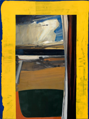 Yellow Doorway #4, 2023, oil and Dorland&rsquo;s wax on linen, 40 x 30 in.