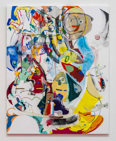 Young Do Jeong,&nbsp;Detective Ditto, 2022-2023. Acrylic, spray paint, color pencil, and graphite on canvas,&nbsp;162 x 129.8 cm., Courtesy of the artist &amp;amp; PKM Gallery.