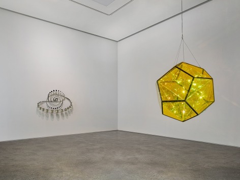 Installation View of&nbsp;Olafur Eliasson: 𝘐𝘯𝘴𝘪𝘥𝘦 𝘵𝘩𝘦 𝘯𝘦𝘸 𝘣𝘭𝘪𝘯𝘥 𝘴𝘱𝘰𝘵𝘴&nbsp;at PKM., Courtesy of PKM Gallery.