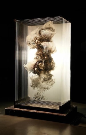 Xia Xiaowan. Scholar&#039;s Rock, 2008.&nbsp;Ink and pencil on glass, 163 x 96.7 x 52 cm, 12 layers of 6mm glass.&nbsp;Courtesy of the artist &amp;amp; PKM Gallery.