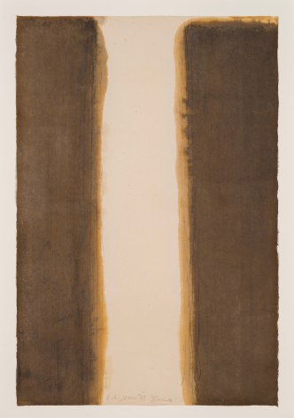 Yun Hyong-keun, Burnt Umber &amp;amp; Ultramarine, 1981, Oil and pencil on hanji, 95 x 64cm.