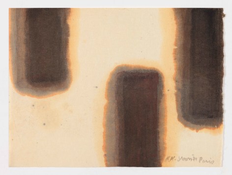 Yun Hyong-keun, Burnt Umber &amp;amp; Ultramarine, 1981. Oil on hanji, 24 x 32 cm., &copy; Yun Seong-ryeol. Courtesy of PKM Gallery.