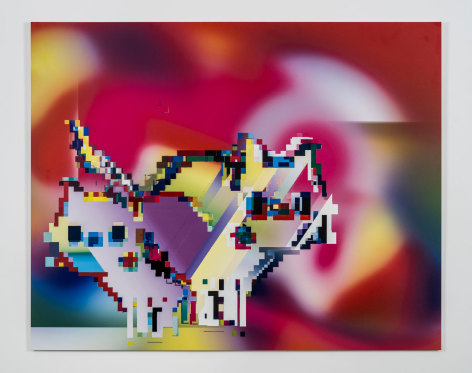 Cody Choi, Database Painting Animal Totem &ldquo;Hello Kitty Twin Metal&quot;,&nbsp;2022-2023.