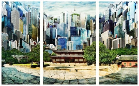 Sangbin IM. Deoksu Palace-Seoul, 2009. Lambda print/diasec, 137.2 x 63.5 cm, 137.2 x 86.4 cm, 137.2 cm. Edition of 5.