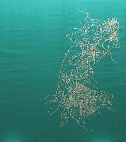 Lee Bul. Mekamelencolia(1_110716.1), 2003. Metallic pigment on silk, 96 x 86 cm.