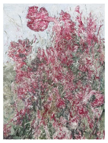 Kim Jiwon, 맨드라미 Mendrami, 2017.&nbsp;Oil on linen, 259 x 194 cm.