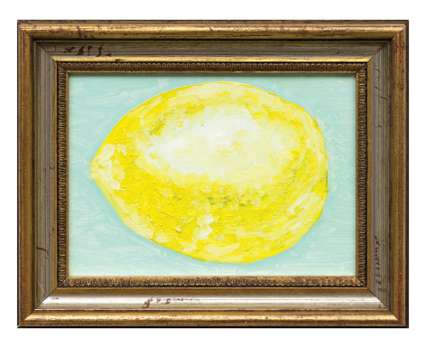 Kim Jiwon, 레몬 lemon,&nbsp;2021. Oil on linen,&nbsp;Image: 12.5 x 18 cm l Frame: 18 x 23 cm., Courtesy of the artist &amp;amp; PKM Gallery.