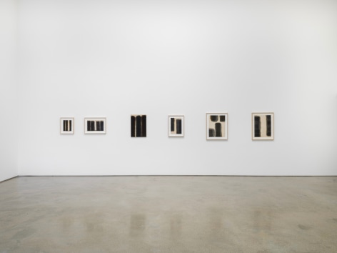 Installation view of Yun Hyong-keun: Yun/Paris/Yun at PKM. Courtesy of PKM Gallery.