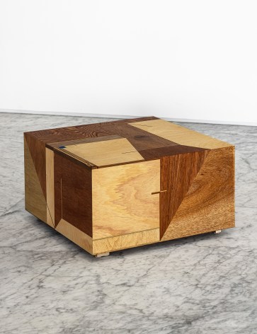 Koo Hyunmo.&nbsp;Table - 달로부터&nbsp;Table - from the moon, 2021, Plywood, brass,&nbsp;50 x 50 x 28.5 cm.&nbsp;Courtesy of the artist &amp;amp; PKM Gallery.