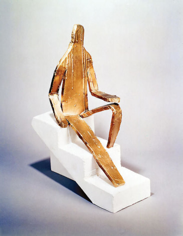 Bruce Nauman. Untitled (Maquette for 5&#039;8&quot; Figure) (Ed. 15), 1999. Silicon bronze and tuf-cal plaster,&nbsp;49.5 x 15.2 x 38.1 cm.&nbsp;Courtesy of Sperone Westwater, New York.
