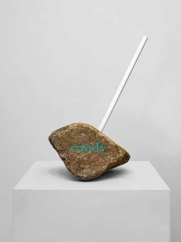 Wonwoo Lee, Candy valley_2023_001, 2023. Stone, paint, stainless steel, 57 x 43 x 31 cm. Courtesy of the artist &amp;amp; PKM Gallery.