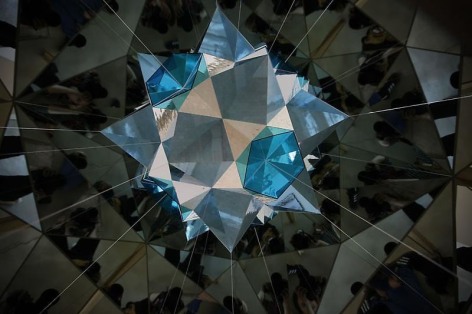 Olafur Eliasson. Glacier table&nbsp;(detail), 2009.&nbsp;Wood, mirror, coloured glass (blue, green, transparent). Courtesy of the artist &amp;amp; PKM&nbsp;Trinity Gallery.&nbsp;&copy; 2009 Olafur Eliasson.