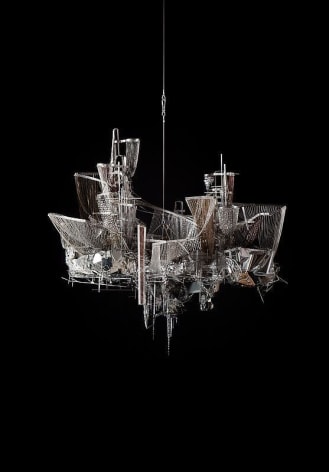 Lee Bul. A Perfect Suffering (After Bruno Taut No.4), 2011. Crystal, glass and acrylic beads on nickel-chrome wire, stainless-steel and aluminum armature, 163 x 171 x 110 cm