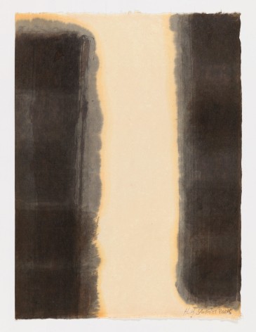 Yun Hyong-keun, Burnt Umber &amp;amp; Ultramarine, 1981. Oil painting on hanji, 64 x 48 cm., &copy; Yun Seong-ryeol. Courtesy of PKM Gallery.