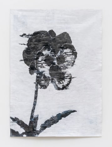 Gabriel Vormstein.&nbsp;Skullflower, 2020, Pencil, watercolor, wallpaint on newspaper,&nbsp;155 x 111 cm.&nbsp;Courtesy of the artist, Meyer Riegger, Berlin/Karlsruhe, and PKM Gallery, Seoul.
