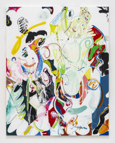 Young Do Jeong, Was Muss Muss, 2023 - 24., Acrylic, spray paint, color pencil, and graphite on canvas, 162 x 129.8 cm.
