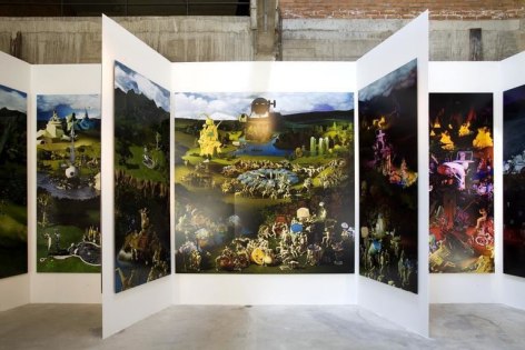 Miao Xiaochun. Microcosmos, 2008.&nbsp;C-print, 9 panels; central panel 300 x 286 cm; wings 300 x 120 cm.&nbsp;Courtesy of the artist &amp;amp; PKM Gallery.