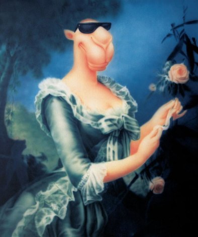 Zhou Tiehai. Marie Antoinette with a Rose, 2008.&nbsp;Acrylic (airbrush) on canvas, 180 x 150 cm.&nbsp;Courtesy of the artist &amp;amp; PKM Gallery.