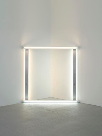Dan Flavin. untitled (to dear, durable Sol from Stephen, Sonja and Dan) two, 1969.&nbsp;Daylight and cool white fluorescent light, 8 ft. (244 cm) square across a corner.&nbsp;&copy; 2018 Estate of Dan Flavin / Artists Rights Society (ARS), New York. Courtesy David Zwirner and PKM Gallery.