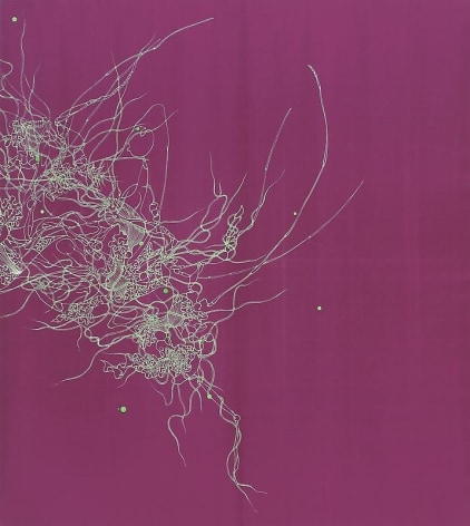 Lee Bul. Untitled(Purple), 2003. Metallic pigment on silk, 116 x 126 cm.
