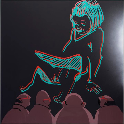 Tala Madani. 3D Pussy with Projection Light, 2014.&nbsp;Courtesy of the artist and&nbsp;Pilar Corrias.