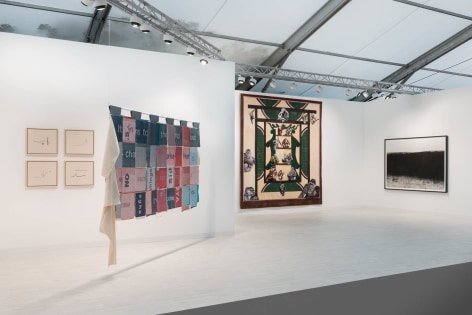 Installation view of Frieze London 2025 at Stand A01 in The Regent&#039;s Park., Courtesy of PKM Gallery. Photo by Mark Blower.