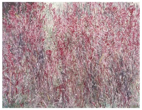 Kim Jiwon, 맨드라미 Mendrami, 2021. Oil on linen, 218 x 291 cm. Courtesy of the artist &amp;amp; PKM Gallery.