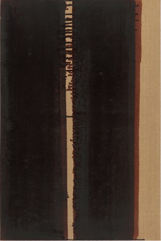 Yun Hyong-keun, 𝘉𝘶𝘳𝘯𝘵 𝘜𝘮𝘣𝘦𝘳 &amp;amp; 𝘜𝘭𝘵𝘳𝘢𝘮𝘢𝘳𝘪𝘯𝘦, 1991, Oil on linen, 90.8 x 61 cm.&nbsp;Courtesy of the Artist &amp;amp; PKM Gallery.