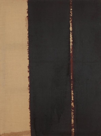 Yun Hyong-keun. Burnt Umber &amp;amp; Ultramarine, 1990. Oil on linen, 130.5 x 97.2 cm. Courtesy of Yun Seong-ryeol &amp;amp; PKM Gallery.