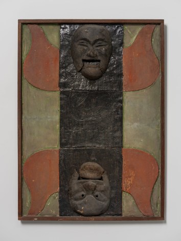 Kwon Jin Kyu, 가면 Mask, ca. 1966, Terracota, lacquer, 97.2 x 71 x 7 cm., Courtesy of Kwon Jin Kyu Commemoration Foundation &amp;amp; PKM Gallery.