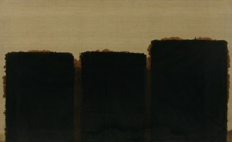 Yun Hyong-keun,&nbsp;Burnt Umber &amp;amp; Ultramarine, 1989.&nbsp;Oil on linen,&nbsp;80.2 x 130.5 cm., &copy; Yun Seong-ryeol. Courtesy of PKM Gallery.