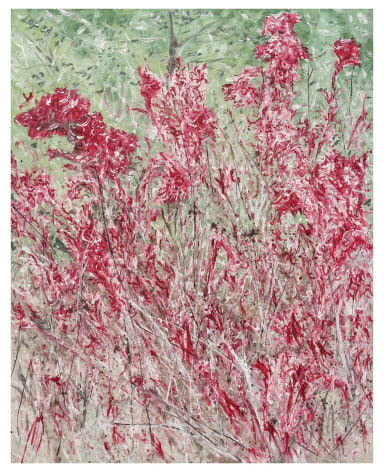 Kim Jiwon, 맨드라미 Mendrami,&nbsp;2021. Oil on linen, 162 x 130 cm.