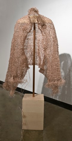 EMILY BIONDO Shrouded 2010, 3000' of speaker wire, audio, ipod, 65 x 32 inches